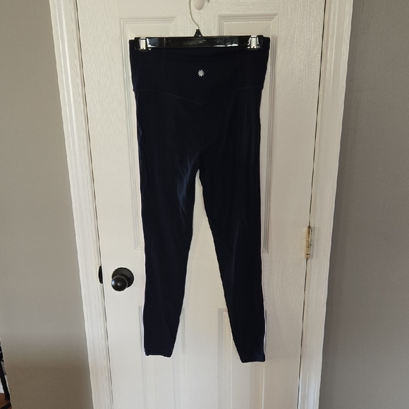 Athleta Ultra High Rise Elation Tight in Navy With Pink/White Stripe Size M - Picture 3 of 9